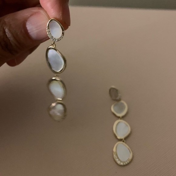 COPY - Argento Vivo Mother of Pearl Linear Drop Earrings - Picture 4 of 12